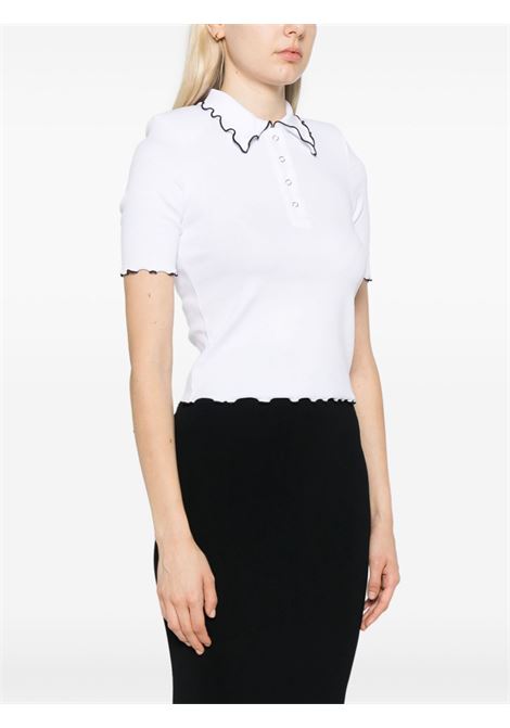 White ribbed polo top Rotate sunday - women ROTATE SUNDAY | 113653400400